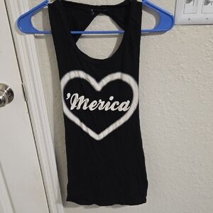 Black 'Merica Heart Women's Tank Top